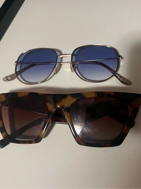 Blue Lens Silver Frame Sunglasses